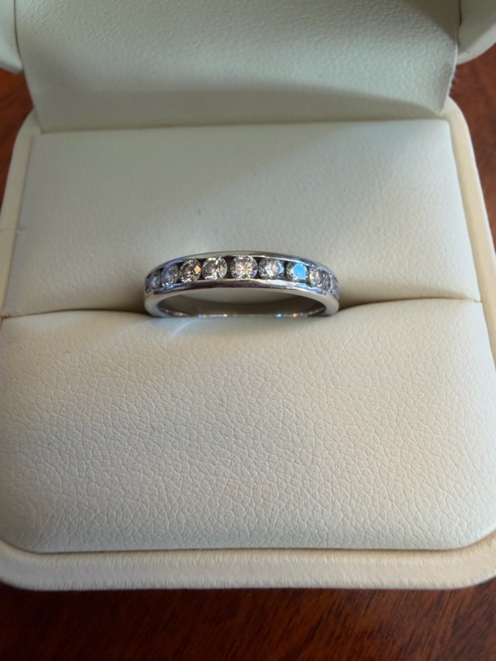 14K White Gold Channel-Set Diamond Wedding Band - 1/2 ct tw Round Cut Diamonds